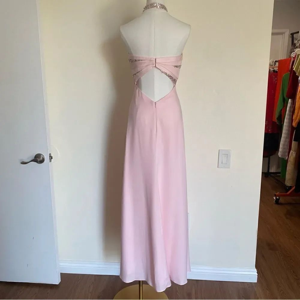 Faviana Couture Light Pink One Shoulder Gown Size 4 - Picture 7 of 16